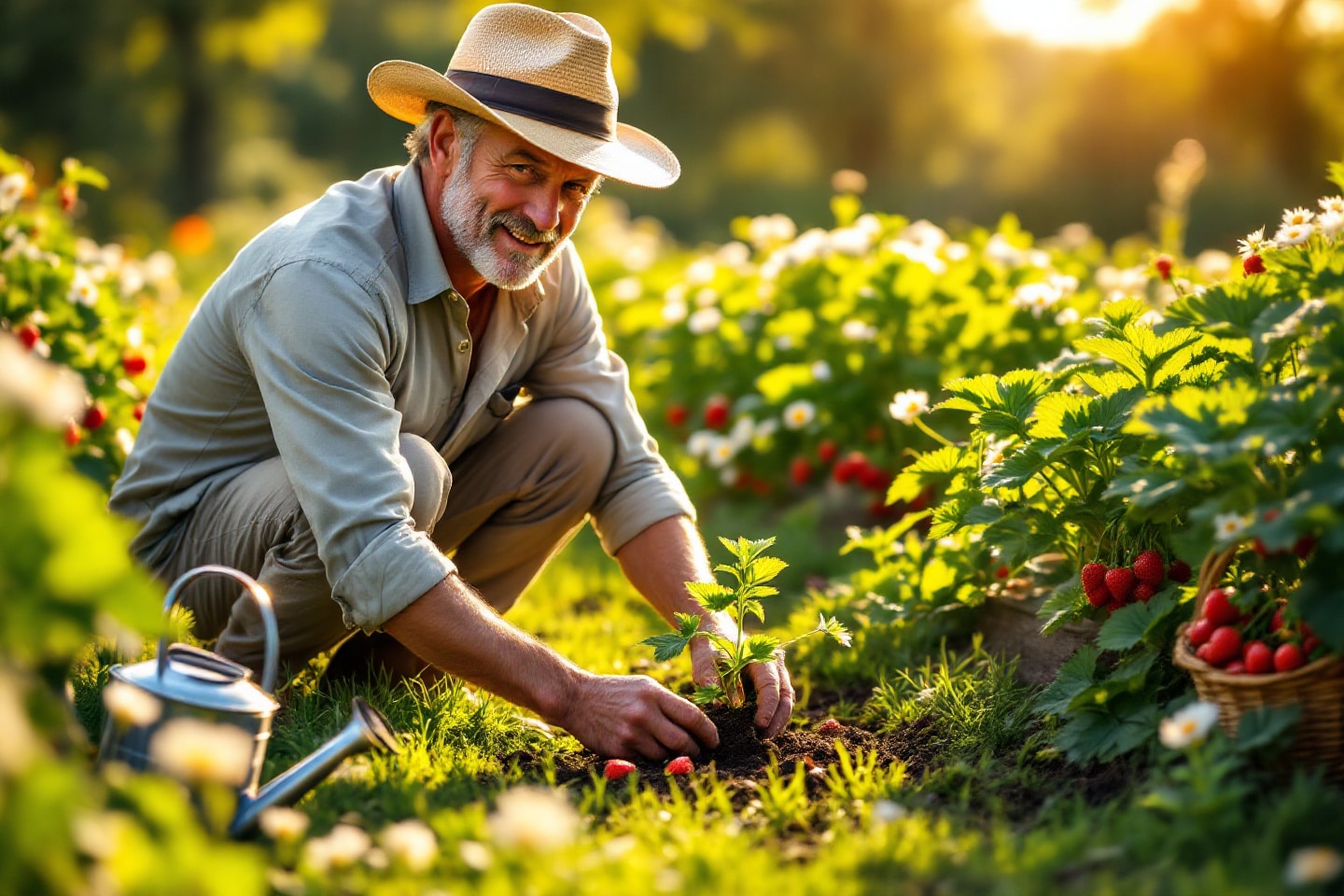 Detalj av jordbærutløper