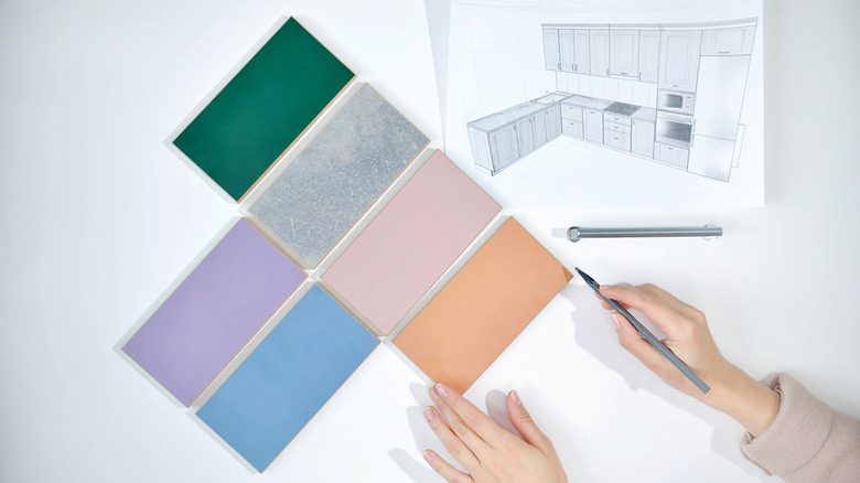 utvalg av laminat benkeplatemateriale
